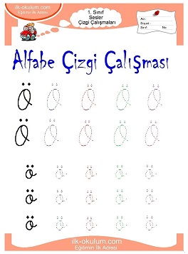 Çocuklar İçin Sesler Çizgi Çalışmaları Çalışma Sayfaları 
